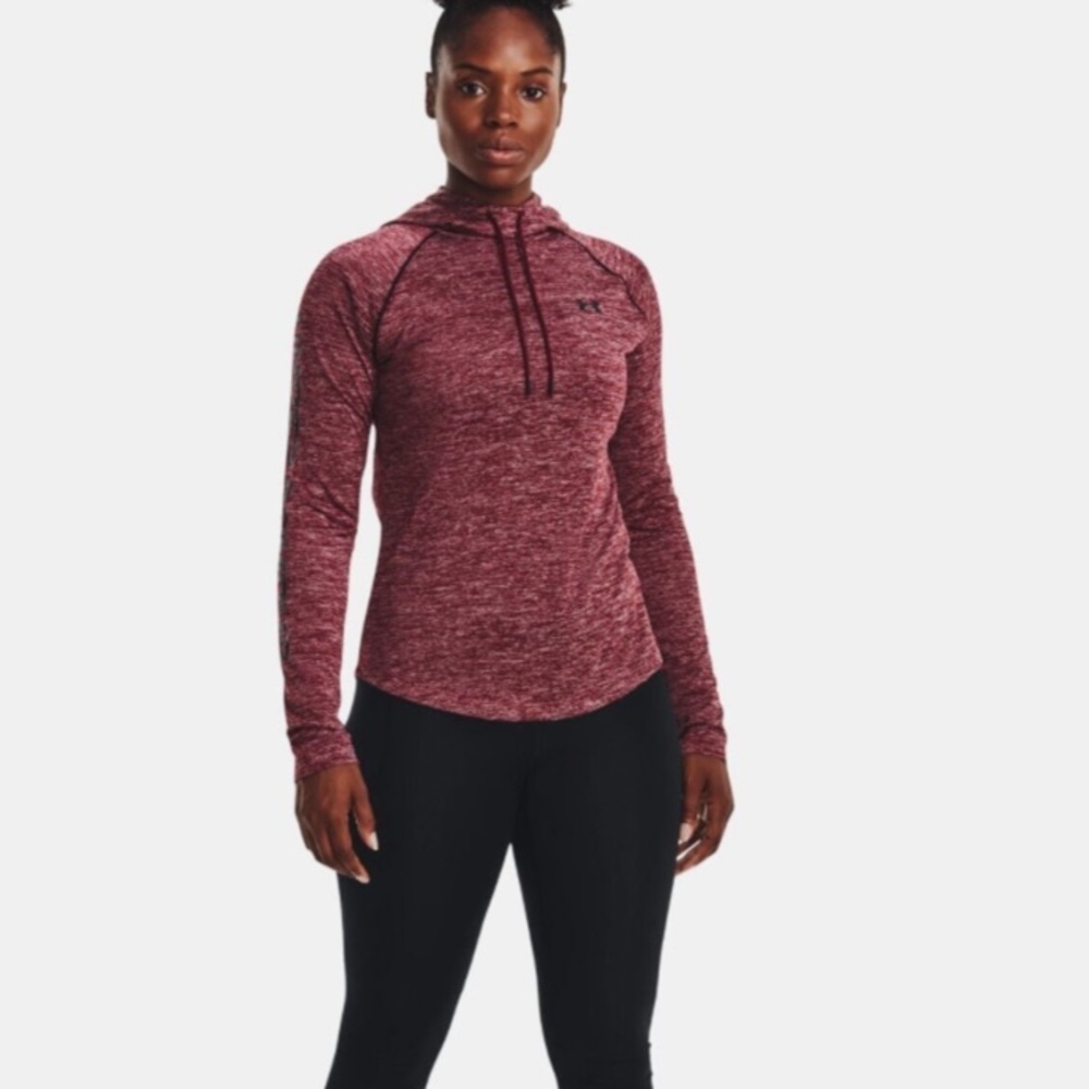 UNDER ARMOUR WOMEN  VELOCITY WORDMARK HOODIE SHIRT MAROON SZ medium​​​